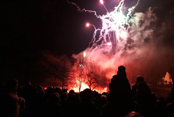 Feu d'artifice et conte de noël