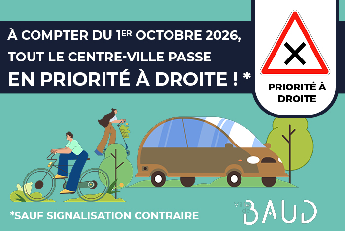 La priorité à droite généralisée à toute la commune